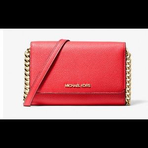 Michael Kors Jet Set Crossbody Purse Wallet Coral